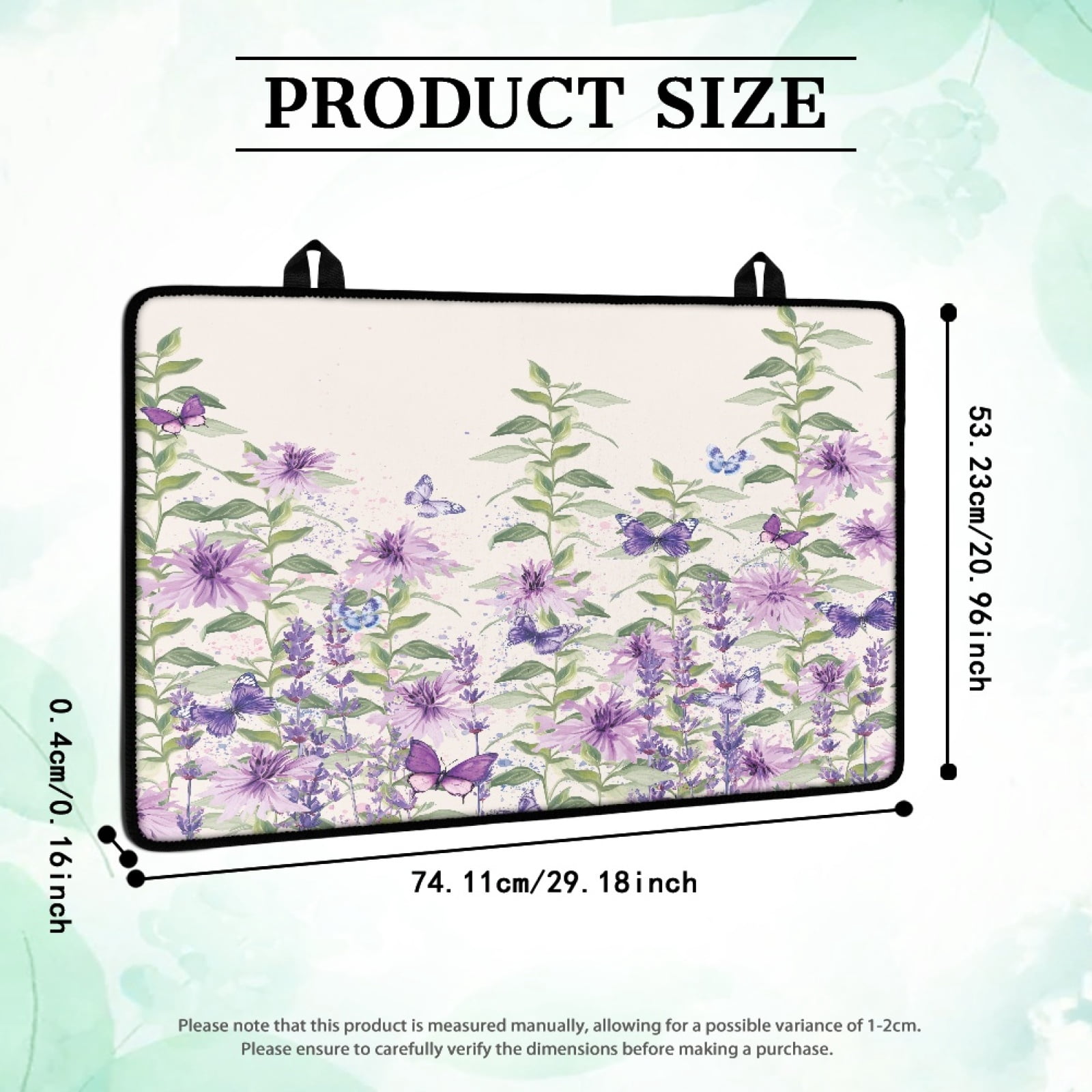 ZIATUBLE Induction Cooktop Cover Multipurpose Electric Stovetop Cover Glass Ceramic Top Stove Cover Range Cover Protector for Electric Stove, 29 x 21 Inch, Butterfly Flower Beige