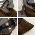 thumbnail image 5 of TELOLY Large Suede Tote Bag Shoulder Bag for Women Retro Suede Bag Commuter Handbag Slouchy Purse Tote Bag Winter Fall Bucket Bag, 5 of 7
