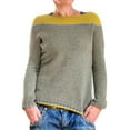 thumbnail image 2 of Baqcunre Women's Clothing, Womens Knitted Striped Sweaters Casual Loose Crewneck Long Sleeve Lightweight Pullover Tops Valentines Day Gifts, 1Pc Top Yellow 5XL, 2 of 4