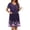 Floral Purple Black, variant on Ekouaer Robe for Women Short Zipper Floral Print Bathrobe Short Sleeve Pleated Neckline Robes Zip Up Comfy Night Gowns Soft Loungewear
