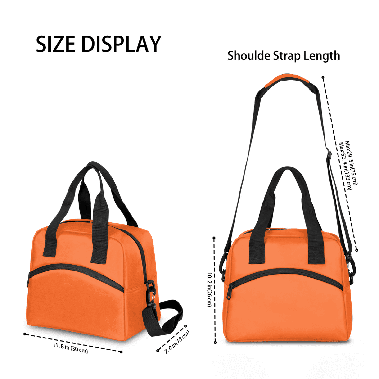 Herdesigns Orange Lunch Bag for Adults Men Women Insulated Reusable Lunch Box Leakproof Cooler Tote Bag with Adjustable Shoulder Strap