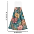 thumbnail image 6 of Yayeee Kitchen Hanging Hand Towels Set of 2 with Loop Bathroom Absorbent Tie Towel, Pink Water Lilies Pattern, 6 of 7