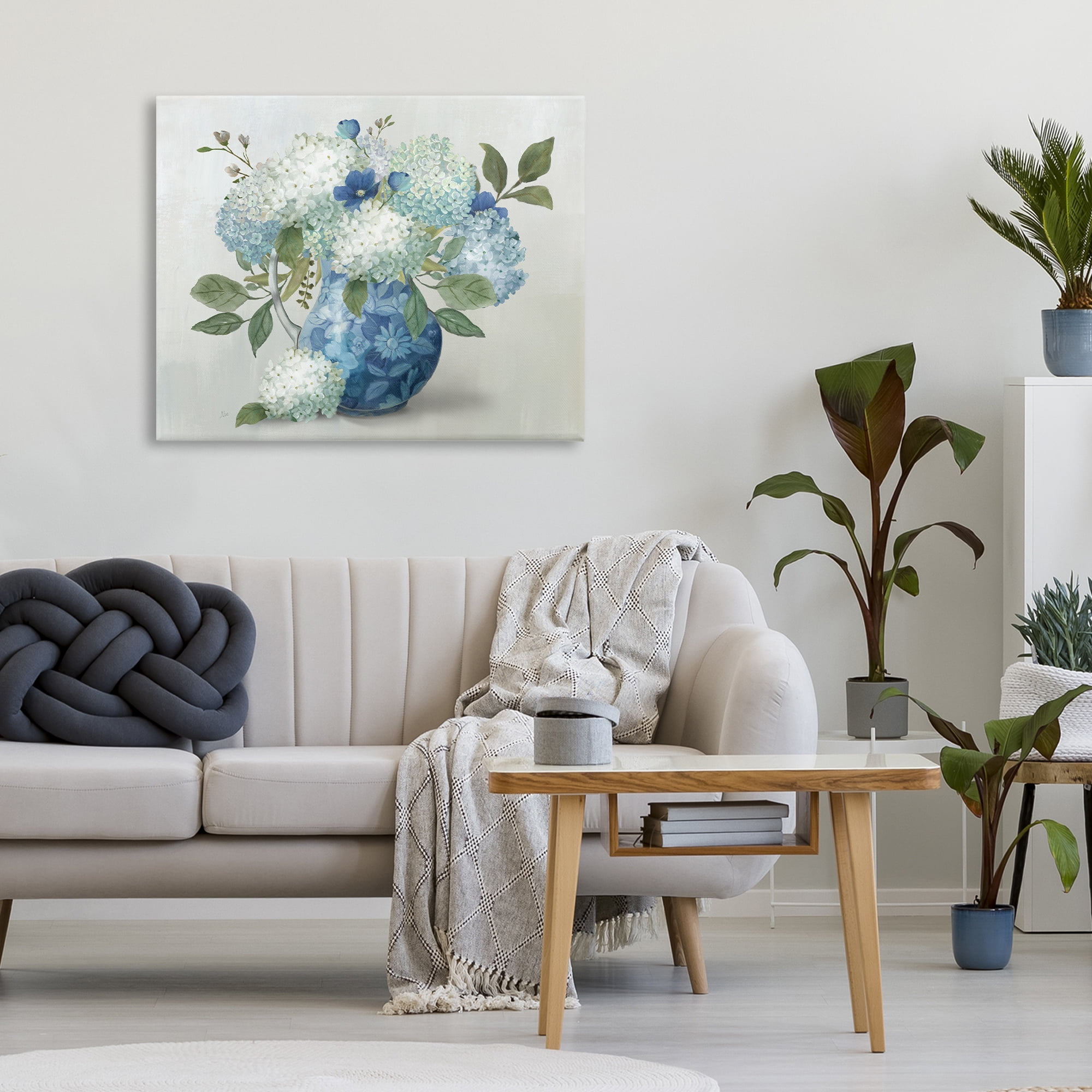 Stupell Industries Ornate Vase with Hydrangeas Canvas Wall Art, design by Nan