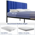 thumbnail image 3 of Litake Queen Bed Frame, Platform Bed Frame with Velvet Headboard, Heavy Duty Metal Bed Frame with 15 Strong Slats Support, Box Spring Optional, Easy Assembly, Blue, 3 of 8