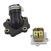 New Scooters Intake Manifold Reed Valve Assembly Fit for 49CC 50CC JOG Minarelli 2-Stroke Engine Yamaha JOG Vino Zuma BWS Vento