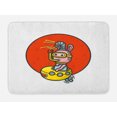 thumbnail image 1 of Yellow Submarine Bath Mat, Little Alien Cartoon in Spaceship with Periscope over Red Moon Planet Kids, Non-Slip Plush Mat Bathroom Kitchen Laundry Room Decor, 29.5 X 17.5 Inches, White Red, Ambesonne, 1 of 2