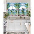 thumbnail image 4 of Summer Green Palm Leaf Swag Curtains for Living Room/Bedroom Windows, Blue Ocean Sky Beach Starfish Conch Kitchen Curtains and Valances Set 36 Inch Length, Swags Valance Curtain Panels, 4 of 5