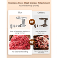 thumbnail image 4 of Stainless Steel Meat Grinder Attachment for KitchenAid Mixer, Food Grinder Attachment Anti-Corrosion, 18-Piece Set Includes 3 Seamless Sausage Stuffers, 4 Grinding Plates, 4 of 7