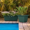 thumbnail image 2 of Bloem Dayton 27" Wide Plastic Planter Box - 100% Recycled Plastic Outdoor Rectangular Pot for Deck, Patio & Porch, Turtle Green, 2 of 6