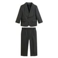 thumbnail image 5 of School Uniform for Boys - Boys Formal Suit Set Tuxedo Coat Vest Pants Bowtie Outfit Four Piece Wedding Party Dress Up Wear - Boys Clothes,3-4 Years,Z02 Dark Gray, 5 of 9