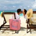 thumbnail image 4 of Large Capacity Mesh Tote Bag for Travel Beach Picnic Camping Swimming Foldable Sandproof with Inner Pockets, 4 of 4