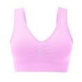 thumbnail image 5 of khonts,Women's Full-Freedom Sleep Bras Comfort Spandex Comfort Seamless Wireless Stretchy Daily Bra Pink XL, 5 of 5