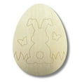 thumbnail image 2 of Unfinished Wood Etched Bunny Pattern Egg Shape 4" / 1/8", 2 of 2