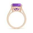thumbnail image 2 of ANGARA Natural Classic Solitaire Cushion 6.15 ct Amethyst Cocktail Ring in 14K Rose Gold for Women (Size-12mm) | February Birthstone, Anniversary, Jewelry Gift for Women | Natural Amethyst Ring, 2 of 9