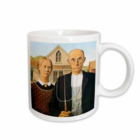 

3dRose American Gothic by Grant Wood Ceramic Mug 15-ounce