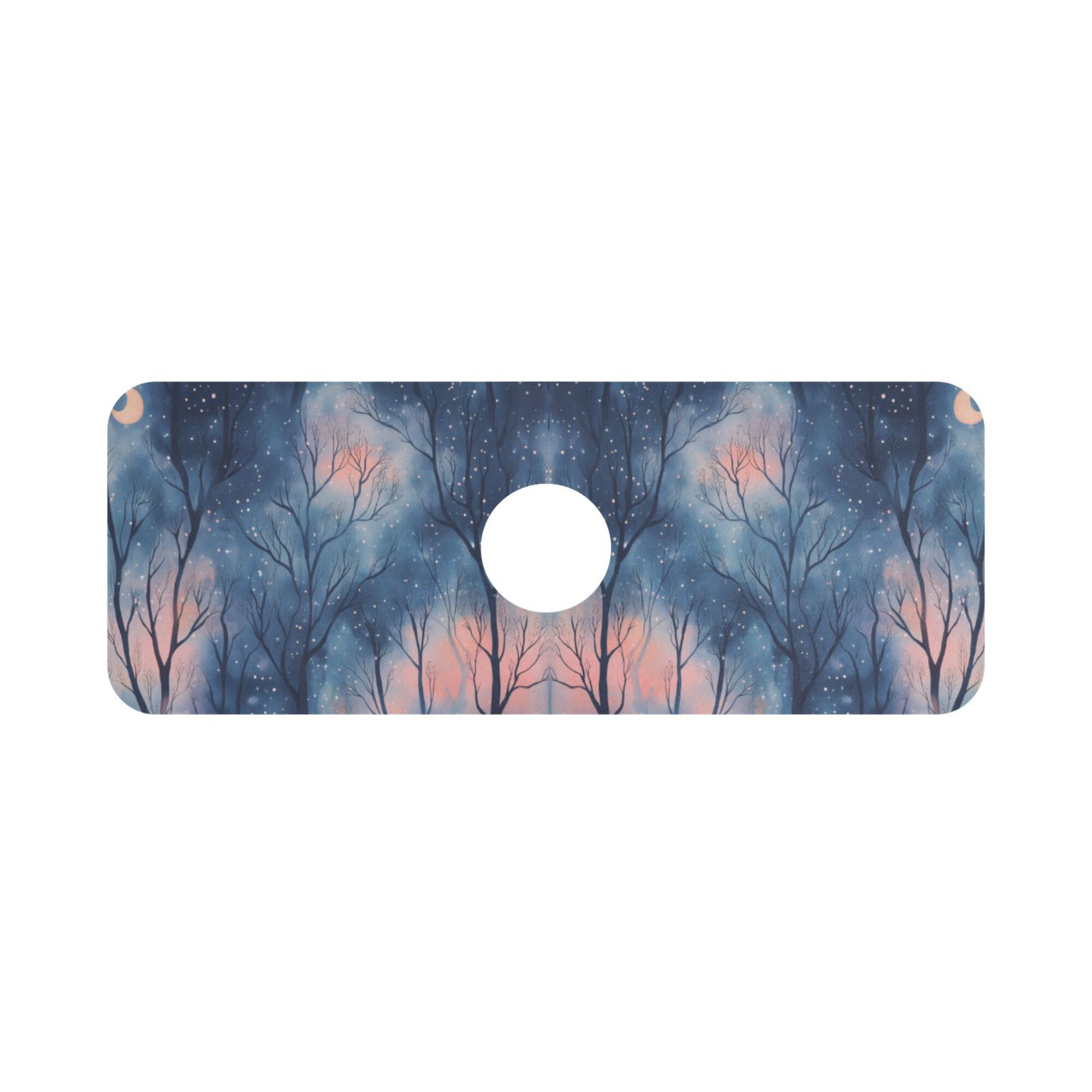 Yayeee Faucet Mat for Kitchen Sink 14.7" Diatomite Long Splash Guard Pad, Trees in The Night