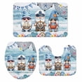 thumbnail image 2 of Ocean Gnome Bathroom Rugs Set Nautical Shell Sea Star Flag Flower Blue Wood Grain Non Slip Absorbent Soft Bath Mats 3 Piece Set with Bathroom Rug, U-Shaped Floor Mat, Toilet Seat Cover Large Size, 2 of 9