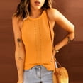 thumbnail image 2 of Womens Casual Sleeveless Knit Neck Tank Tops Solid Loose Soft Sweater Cami Vest Crewneck Summer Blouse Tops, 2 of 6