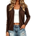 thumbnail image 2 of ClodeEU Women's Zip Up Long Sleeve Knit Cardigan Top,Casual Lightweight Soft Layering Sweater Jacket ,Women's Plus XXL, 2 of 6