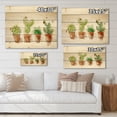 thumbnail image 4 of Designart 'Cacti In Gentle Tones In Ceramic Pots I' Botanical Print on Natural Pine Wood, 4 of 5