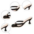 thumbnail image 5 of Rokment Pearl Kitten Heels Dress Slip on Sandals for Women Ladies Fashion Sexy Stiletto High Heeled Flip Flops Summer Square Toe Thongs Slides Bride Wedding Black Size 6, 5 of 7