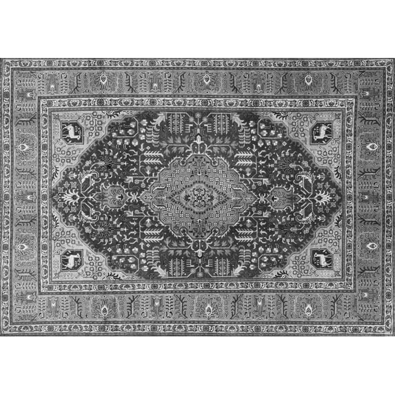 Ahgly Company Indoor Rectangle Medallion Gray Traditional Area Rugs, 8' x 12'
