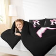 thumbnail image 3 of Erosebridal Pink Bows Alphabet R Queen Comforter Set,Girl Personalized Gifts Bedding Comforter Set For Teens,Reversible Black 3-Piece, 3 of 7