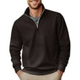 thumbnail image 1 of Men's Fashion Top Casual Slim Fit Pullover Long Sleeve Zipper Small High Collar 2XL, 1 of 3