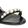 thumbnail image 4 of Lanvin Saes Black Suede Pearl Fashion Embellished Ankle Suede High Heel Sandals (Black Suede, 9), 4 of 4