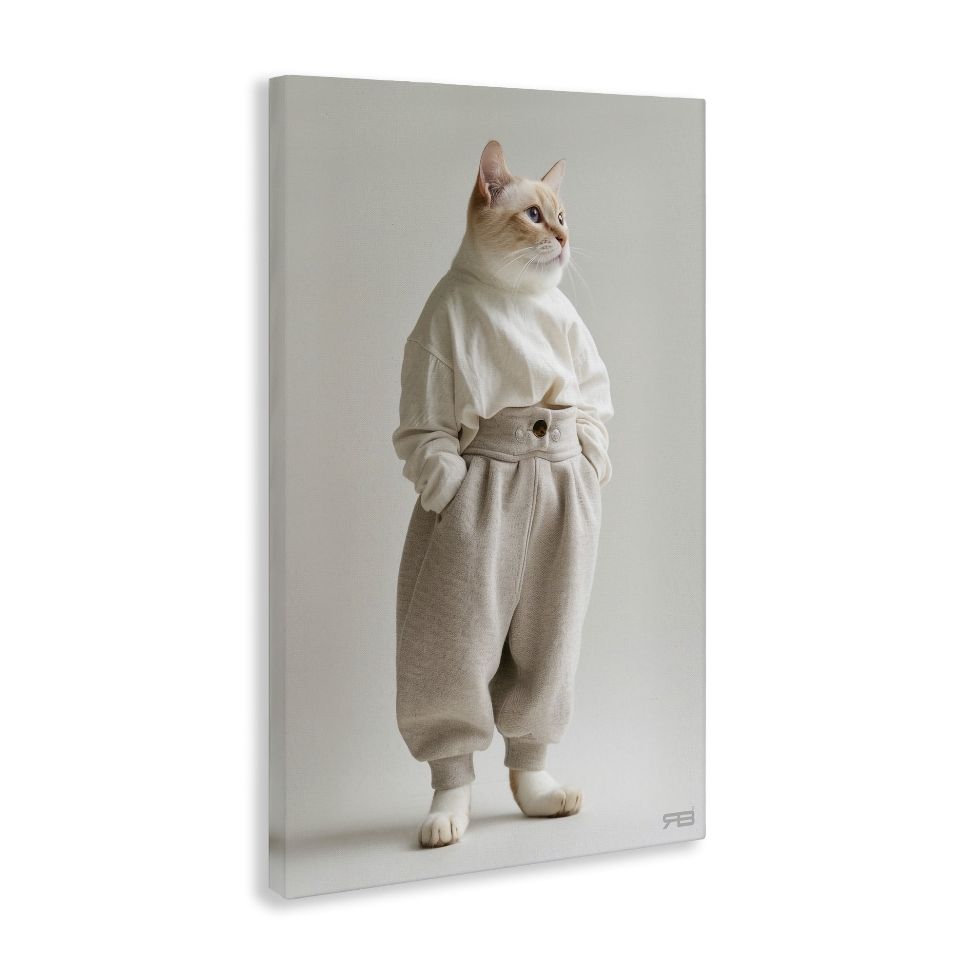Stupell Industries Trendy Fashion Cat Animals & Insects Painting Gallery Wrapped Canvas Art Print Wall Art, 16 x 24