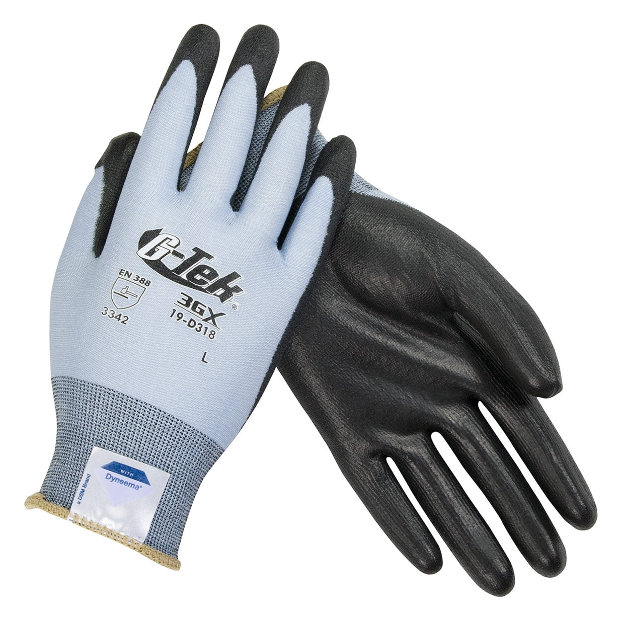 GTek 3GX Seamless Knit Polyurethane Coated Gloves 19D318 XL