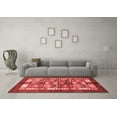 thumbnail image 3 of Ahgly Company Indoor Square Abstract Red Modern Area Rugs, 3' Square, 3 of 4