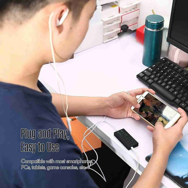 Changer M1 Mini Portable Sound Effects Machine Voice Changer Device Audio Card Sound Changer for Live Streaming Online Chatting Singing for Smartphone Tablet PC