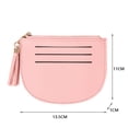 thumbnail image 5 of Cartera Cartera delgada para mujer, monedero de cuero, borlas, tarjetero con varias ranuras (rosa), 5 of 5