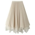 thumbnail image 2 of SWSMCLT Women's Layered Asymmetrical Tulle Skirts Tea Length Long Skirt Chiffon Tutu Mesh Midi High Waisted Apricot One Size, 2 of 5