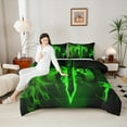 thumbnail image 4 of Castle Fairy Green Gamepads 3-Piece Full Size Comforter Sets for Teens,Gradient Lightsaber Bedding Comforter Set,Video Game Lightweight Bedding Sets,Super Cozy Room Decor, 4 of 8