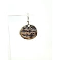 thumbnail image 3 of Pierced 1" antique silver hammered earrings with inspirational quote, 3 of 4