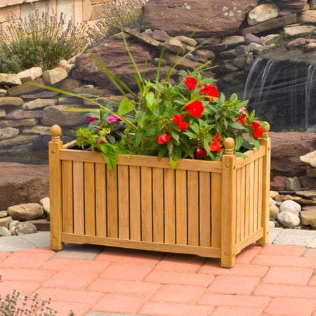 28-Inch Solid Wood Lexington Rectangular Planter Box 