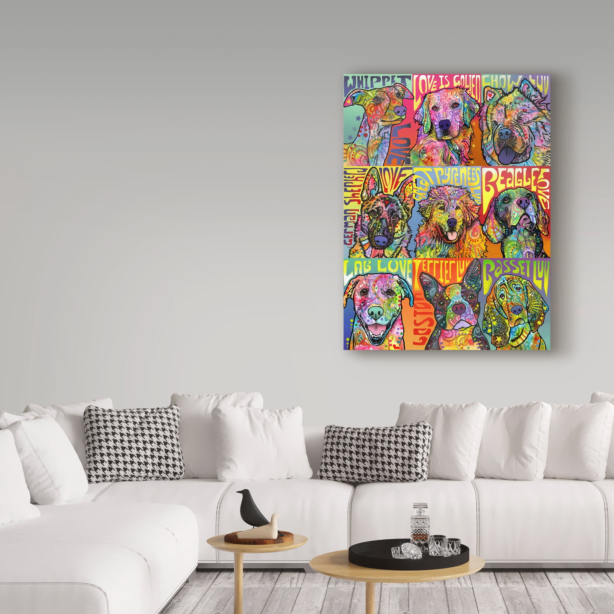 Trademark Fine Art 'Nine Up of Dogs' Canvas Art by Dean Russo