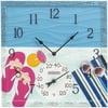 Springfield 92670 14" At The Pool Poly Resin Clock With Thermometer