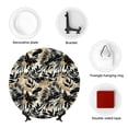 thumbnail image 4 of Kdxio Black Palm Leaves Bone China Decorative Plate Ceramic Decorative Plate for Home Office Wall Stand Decorative Plates for Home Bedroom-10in, 4 of 6