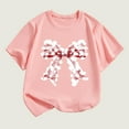 thumbnail image 4 of THDHVS Girls Shirts,Girls Tops,Girls Soft Short Sleeve T-Shirts Glitter Print Cute Design Pink 5-6 Years, 4 of 4