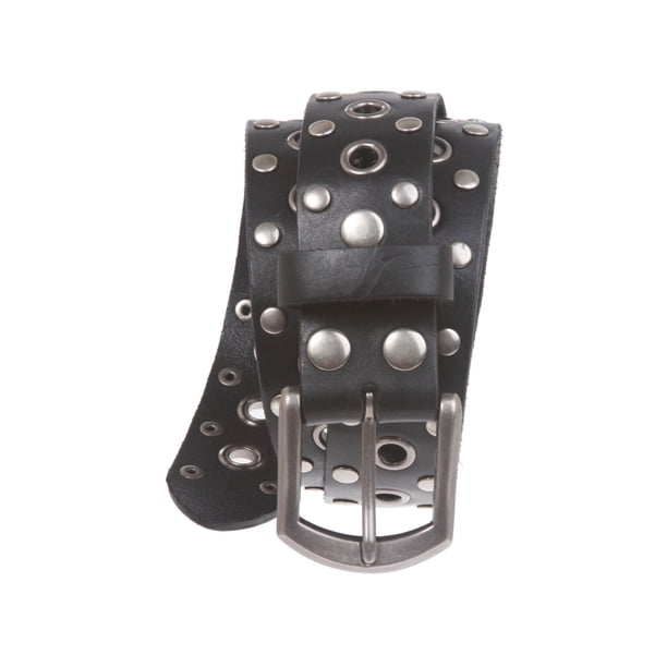 Casual Riveted Studded Grommets & Studs Solid Leather Belt  display picture 3
