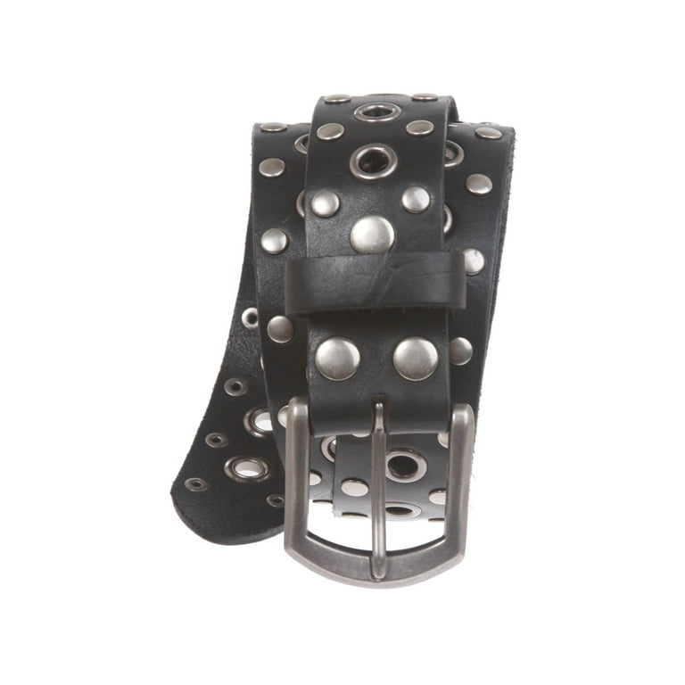 Casual Riveted Studded Grommets & Studs Solid Leather Belt Casual Riveted Studded Grommets & Studs Solid Leather Belt