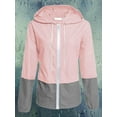 thumbnail image 6 of Musuos Women Autumn Raincoat Lightweight Waterproof Rain Jackets Hooded Windbreaker, 6 of 7