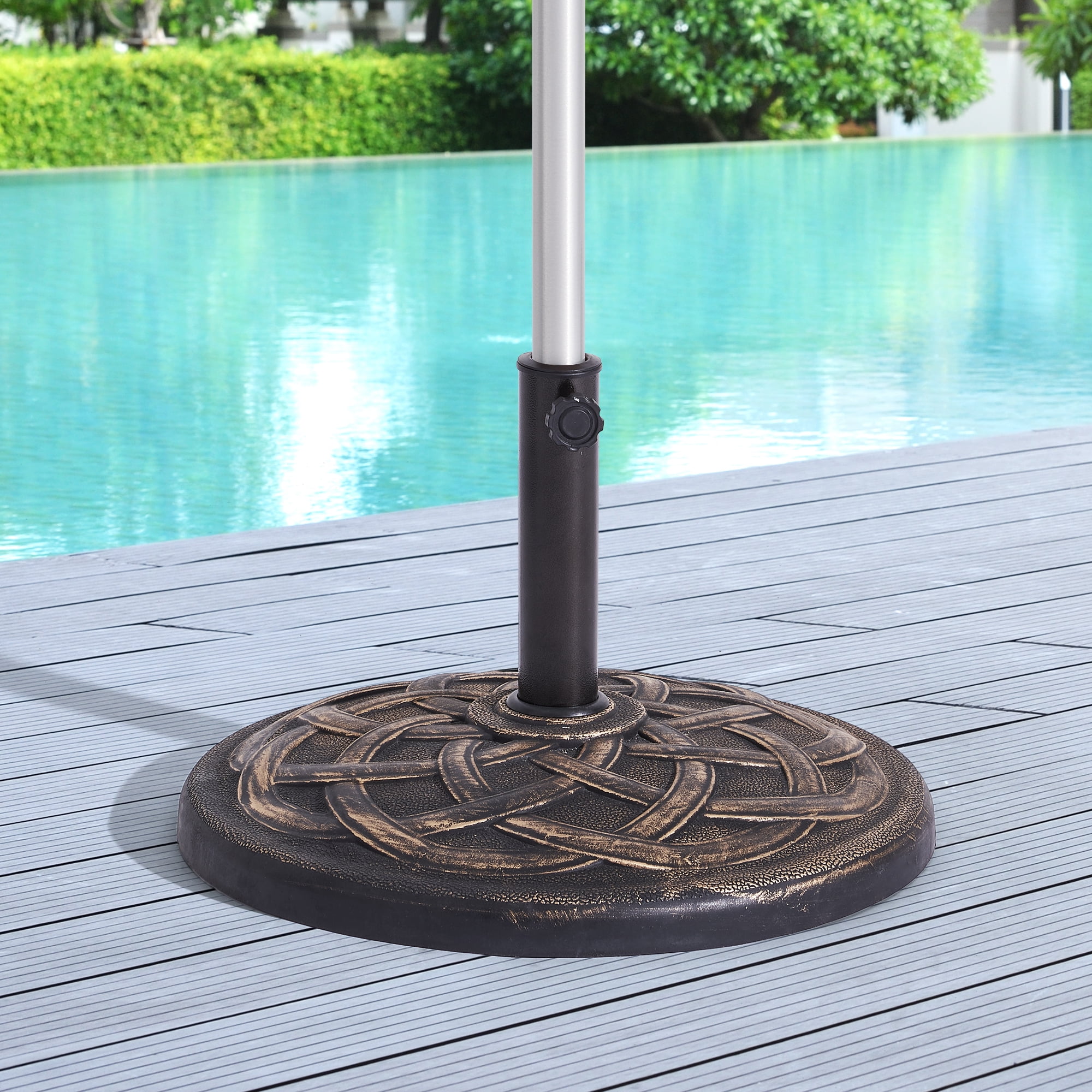 ACEGOSES 22″ Outdoor Umbrella Base,42lbs Round Patio Resin Umbrella