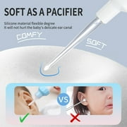 Electric Ear Suction Device, Automatic Electric Vacuum Ear Pick, Ear Cleaner Earwax Remover with LED Light for Earwax Removal, Soft Prevent Ear Pick Clean Tools Set, White