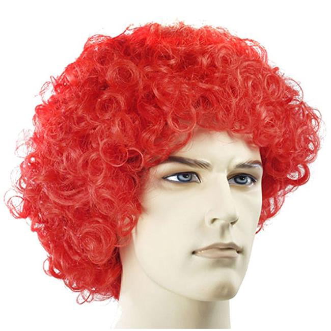 RED NOSE DAY WIGS CHOOSE FROM RED BOB WIG WITH FRINGE OR RED CURLY AFRO WIG 