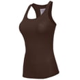 thumbnail image 2 of J. METHOD Women's Tank Top Sleeveless Racerback Basic Stretch Comfy Slim Fitted Ribbed Knit Tops Workout Yoga T Shirt NEWT386 Brown 3X, 2 of 6