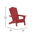 thumbnail image 5 of Merrick Lane Adirondack Chair with Cup Holder, Weather Resistant HDPE Adirondack Chair in Red, Set of 4, 5 of 12